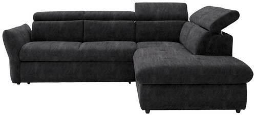 ECKSOFA in Mikrofaser Dunkelgrau  254/224 cm  - Dunkelgrau/Schwarz, Design, Kunststoff/Textil (254/224cm) - Stylife