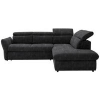 ECKSOFA in Mikrofaser Dunkelgrau  254/224 cm  - Dunkelgrau/Schwarz, Design, Kunststoff/Textil (254/224cm) - Stylife