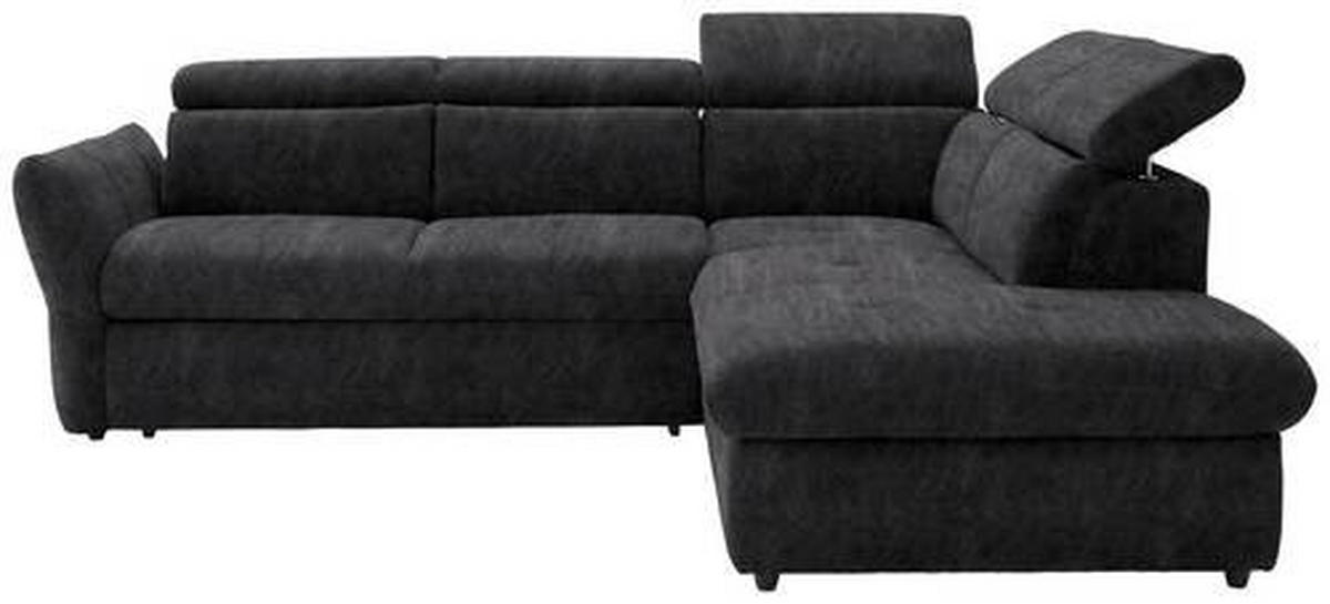 ECKSOFA in Mikrofaser Dunkelgrau  254/224 cm  - Dunkelgrau/Schwarz, Design, Kunststoff/Textil (254/224cm) - Stylife