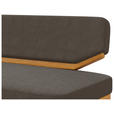 SITZBANK 190/80/52 cm Flachgewebe Graubraun, Eichefarben Eiche massiv  - Eichefarben/Graubraun, Basics, Holz/Textil (190/80/52cm) - Carryhome