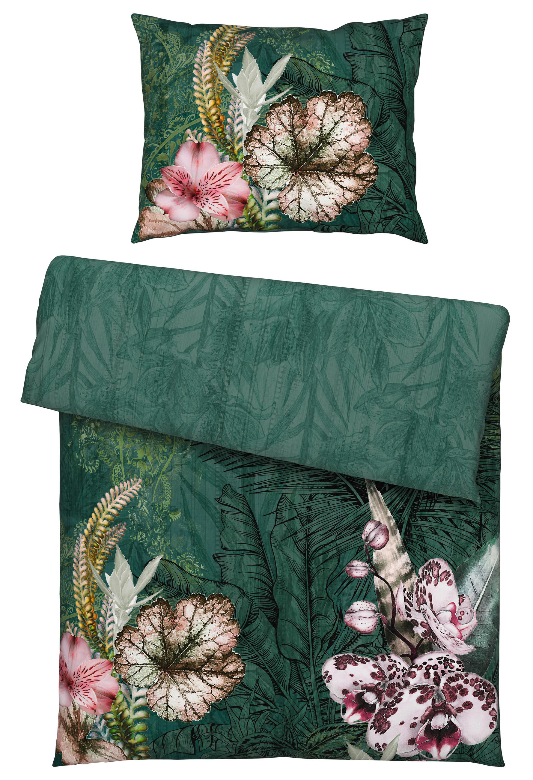 WENDEBETTWÄSCHE Renforcé 140/200 cm  - Grün, Textil (140/200cm) - Esposa