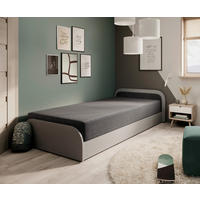 BETT 80/190 cm  in Grau  - Hellgrau/Schwarz, MODERN, Holz/Kunststoff (80/190cm) - MID.YOU