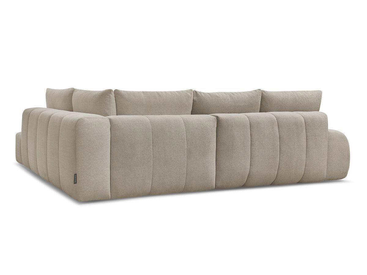 ECKSCHLAFSOFA EVEREST  mit Rücken echt, Armteil links, Armteil rechts Flachgewebe Taupe  - Taupe/Schwarz, MODERN, Kunststoff/Textil (320/212cm)