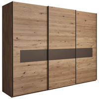 SCHIEBETÜRENSCHRANK 301,9/223,3/67,5 cm 3-türig Bronzefarben, Wildeiche  - Wildeiche/Bronzefarben, Natur, Glas/Holz (301,9/223,3/67,5cm) - Valnatura