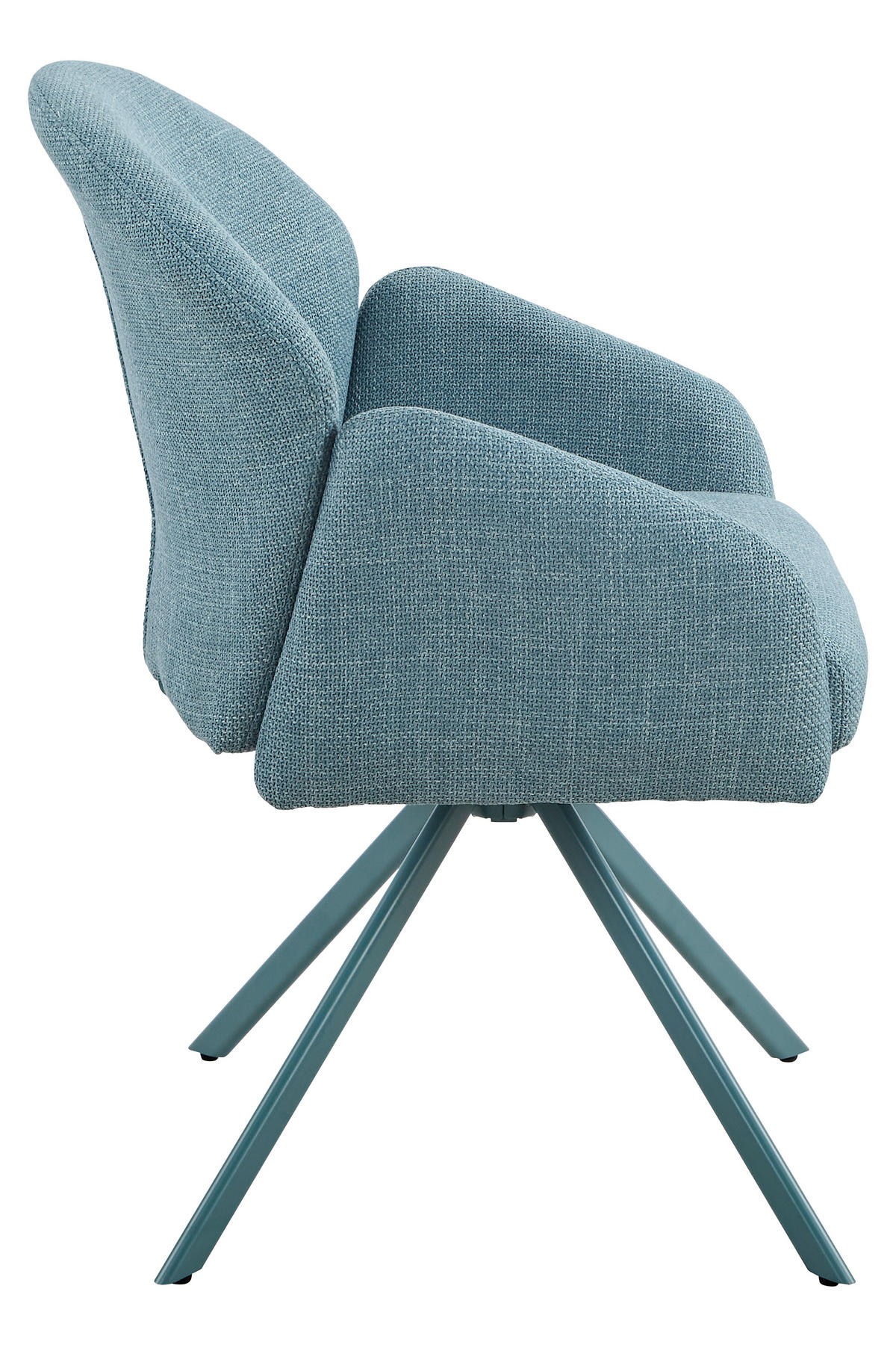 ARMLEHNSTUHL-SET 2 Stück  in Stahl Webstoff  - Petrol, MODERN, Textil/Metall (56,5/84/61cm) - MID.YOU