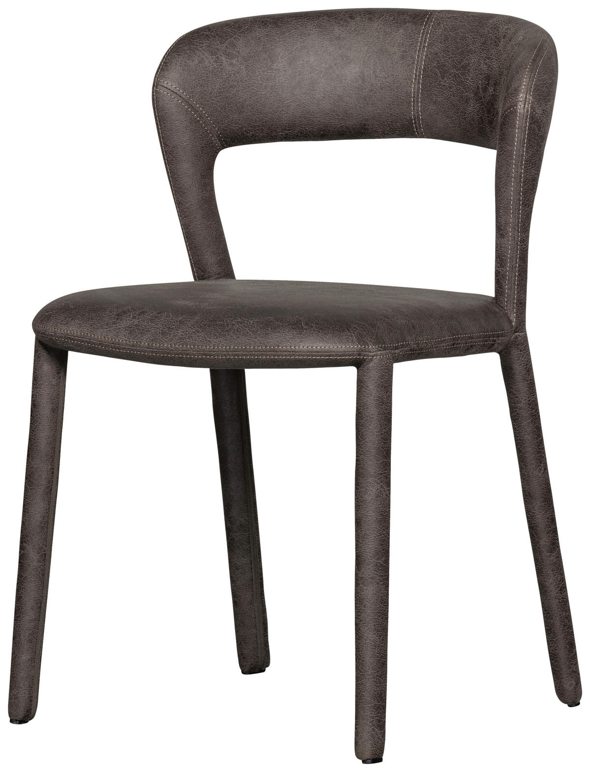 STUHL-SET 2 Stück  Lederlook  - Schwarz/Grau, MODERN, Kunststoff/Textil (51/76/56cm) - Livetastic