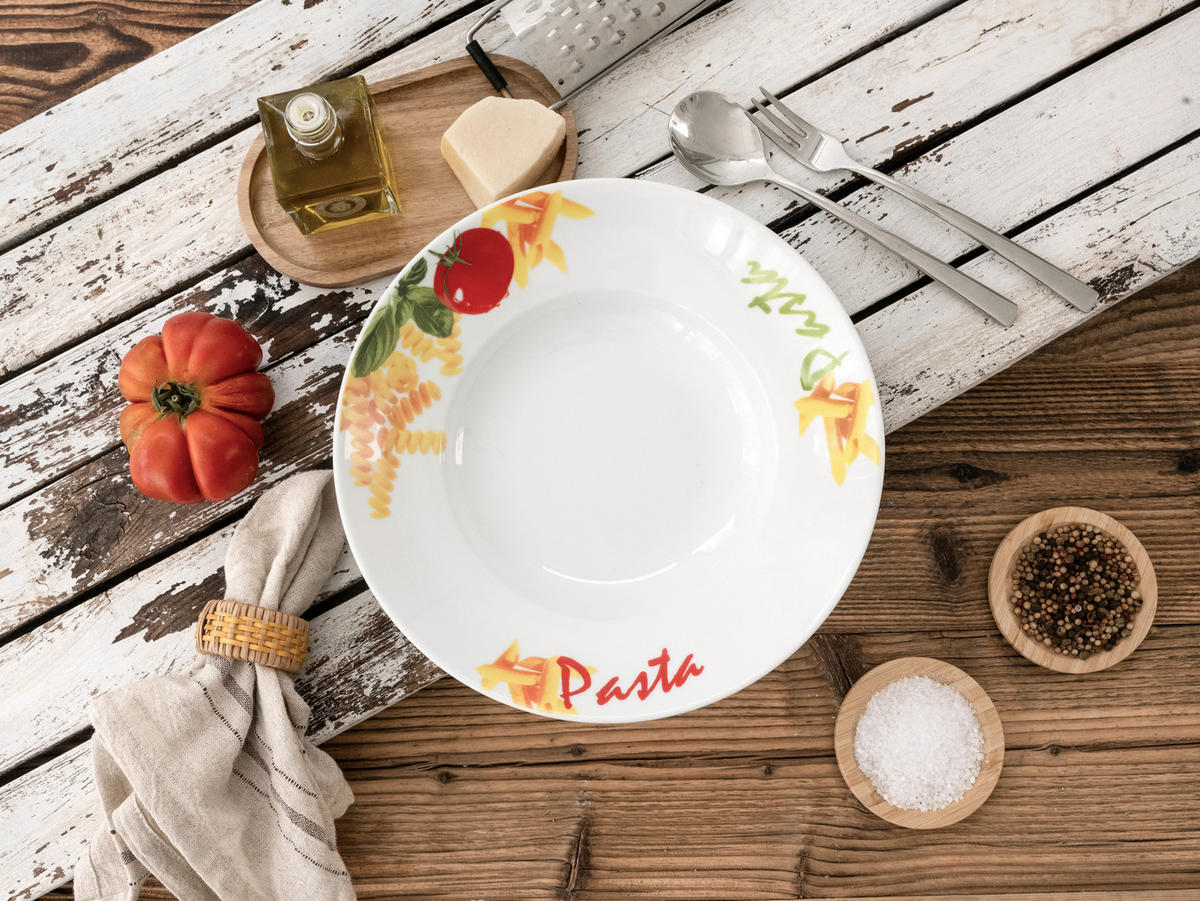 PASTATELLER Porzellan 4-teilig Milano Pasta  - Multicolor, Basics, Keramik (27cm) - Creatable