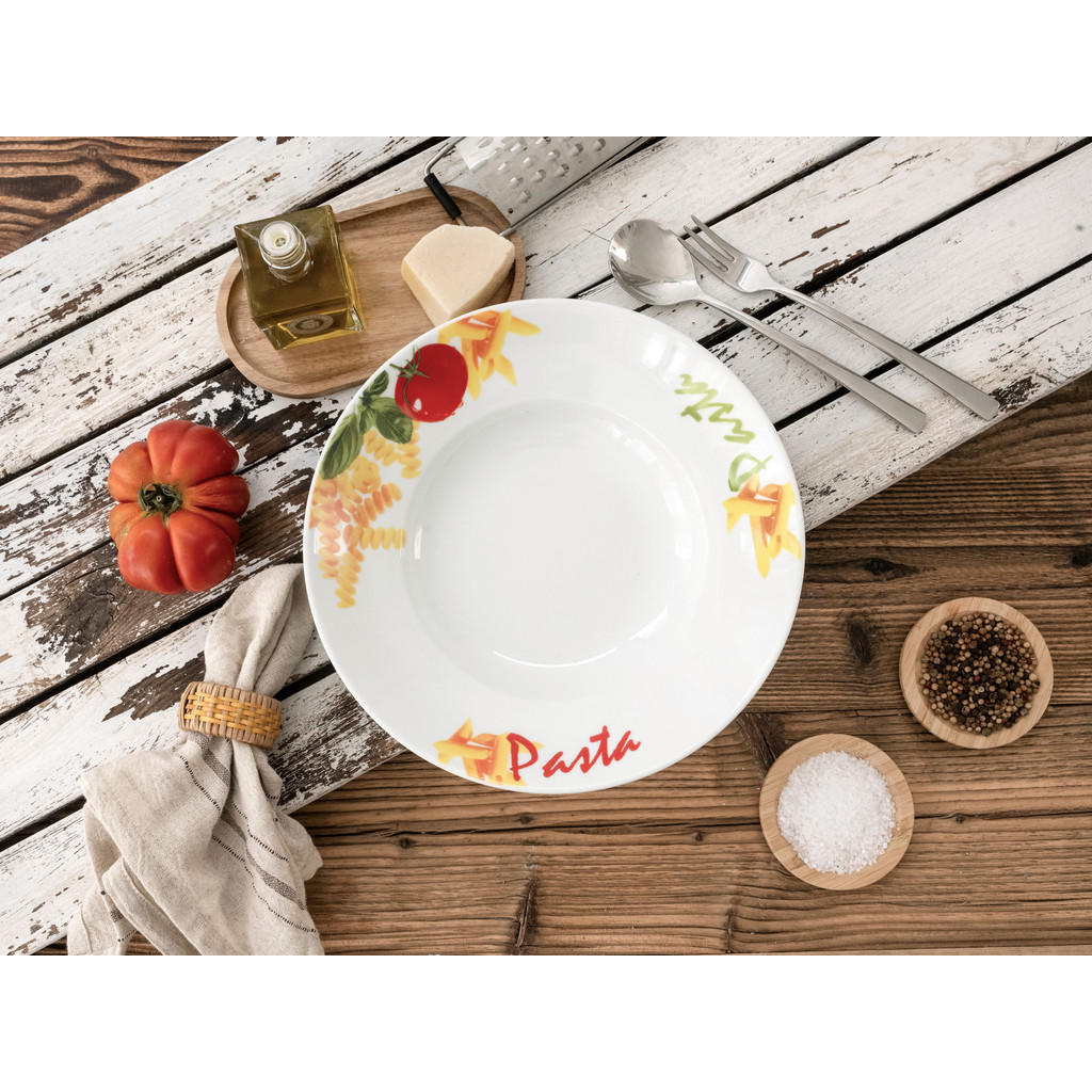 Thumbnail - Creatable Pastateller Milano Pasta, Mehrfarbig, Keramik, 4-teilig, rund, lebensmittelecht, stapelbar, Essen & Trinken, G...