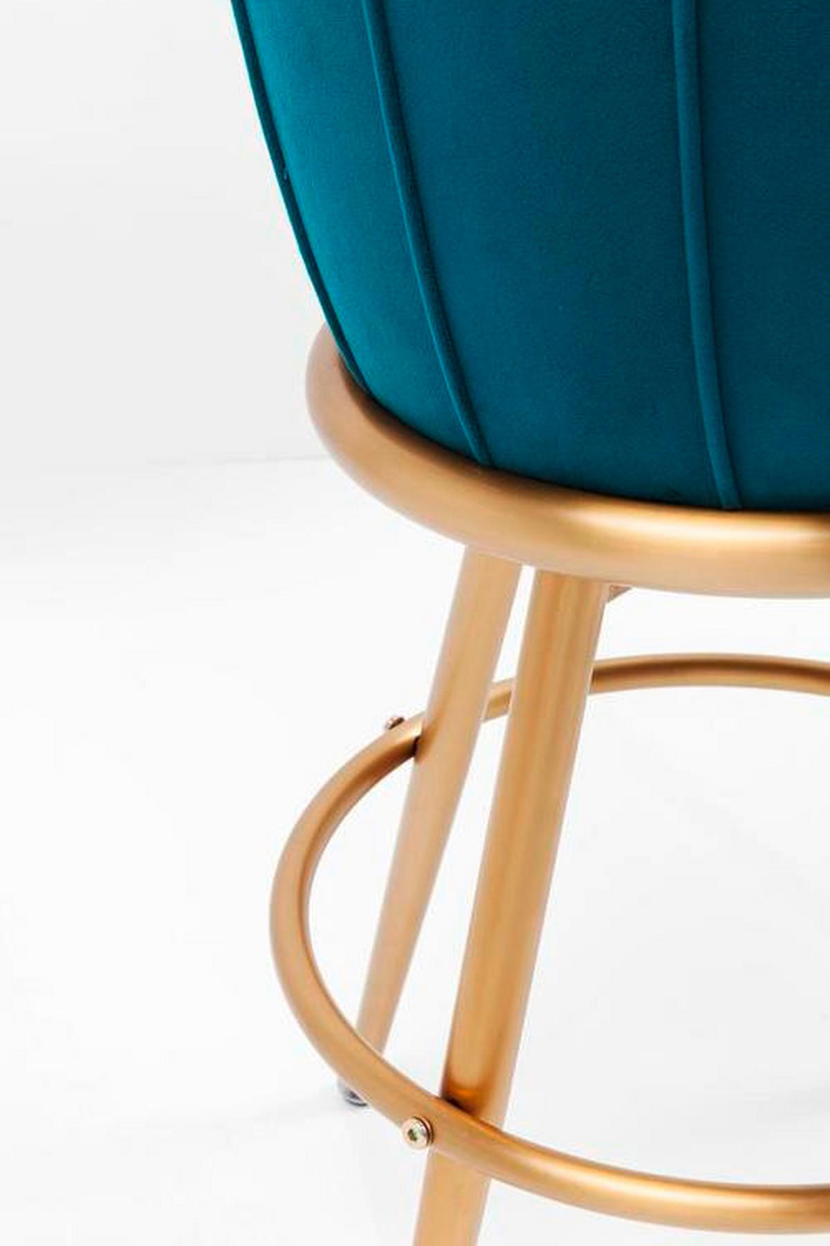 BARHOCKER Samt Goldfarben, Petrol Edelstahl  - Goldfarben/Petrol, LIFESTYLE, Textil/Metall (47/74/47cm) - Kare-Design