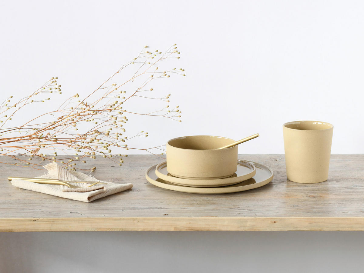 KAFFEEBECHERSET Futuro 4-teilig  - Hellbraun, Basics, Keramik (22,5/22,5/13,5cm) - Creatable