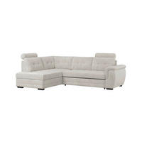 ECKSOFA FALCO NEW Beige Mikrofaser, Struktur Bettkasten, Kopfstütze  - Beige/Schwarz, KONVENTIONELL, Kunststoff/Textil (183/251cm) - MID.YOU