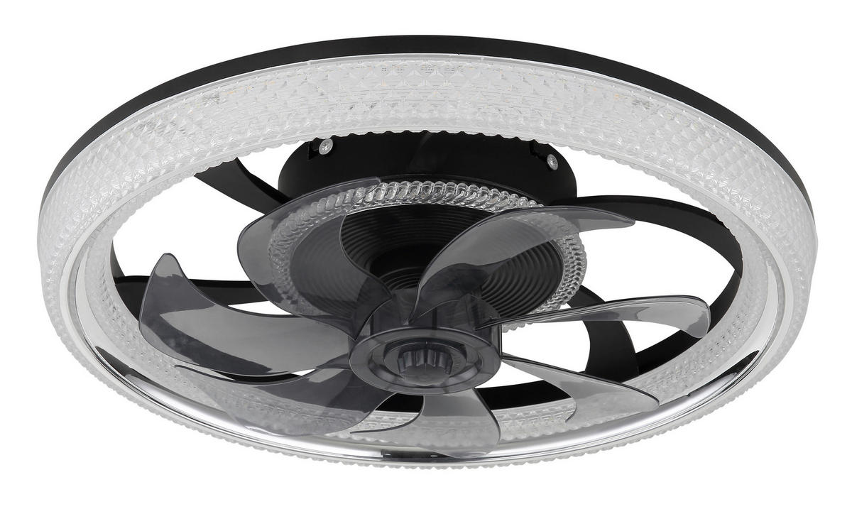MENNYEZETI VENTILÁTOR - króm/fekete, Basics, műanyag (48/13cm) - Globo