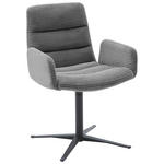 ARMLEHNSTUHL  in Cord  - Dunkelgrau/Schwarz, Design, Textil/Metall (61/88/66cm) - Dieter Knoll