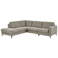 ECKSOFA Dieter Knoll Beigebraun Mikrofaser  - Beigebraun/Schwarz, Design, Textil/Metall (238/269cm) - Dieter Knoll