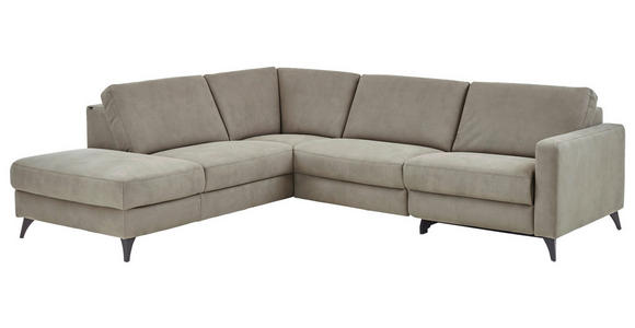 ECKSOFA Dieter Knoll Beigebraun Mikrofaser  - Beigebraun/Schwarz, Design, Textil/Metall (238/269cm) - Dieter Knoll