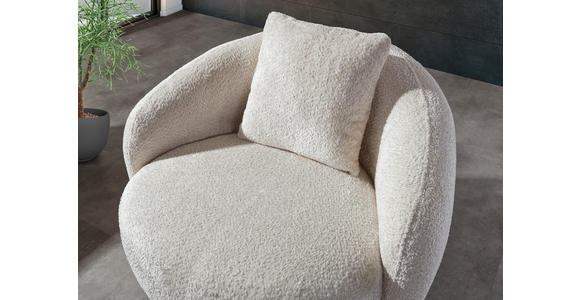 COCKTAILSESSEL Chenille Creme - Creme/Schwarz, LIFESTYLE, Textil/Metall (101/79/96cm) - Xora