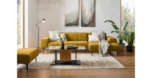 ECKSOFA in Chenille Currygelb  311/167 cm  - Currygelb/Schwarz, Design, Textil/Metall (311/167cm) - Xora
