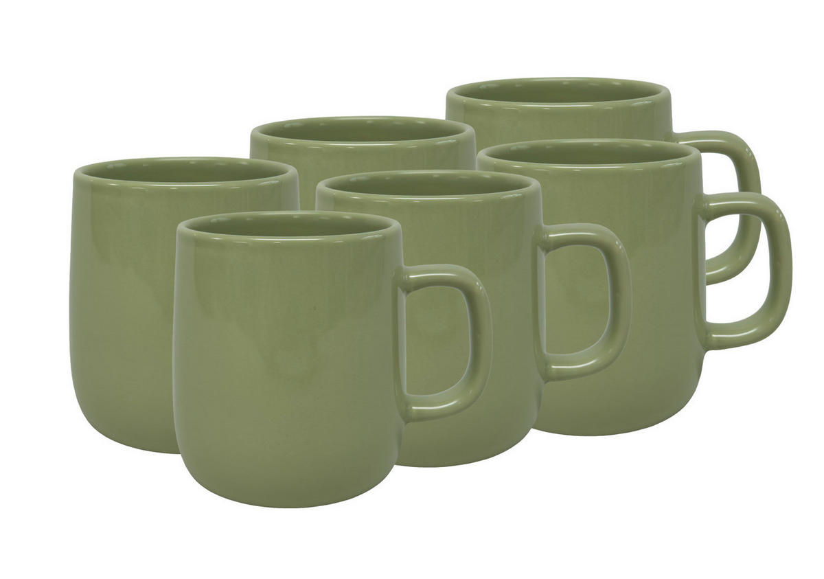 KAFFEEBECHERSET Colori Verde 6-teilig  - Grün, Trend, Keramik - Novel