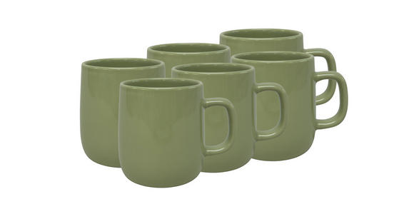 KAFFEEBECHERSET Colori Verde 6-teilig - Grün, Trend, Keramik - Novel