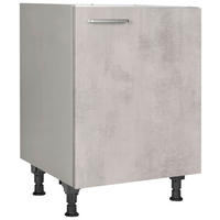 SPÜLENUNTERSCHRANK 60/87/56 cm  in Hellgrau  - Edelstahlfarben/Hellgrau, MODERN, Holzwerkstoff/Metall (60/87/56cm) - Nobilia