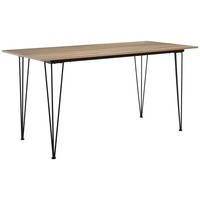 JEDILNA MIZA, naravne barve, črna  - črna/naravne barve, Basics, kovina/leseni material (150/70/75cm) - MID.YOU