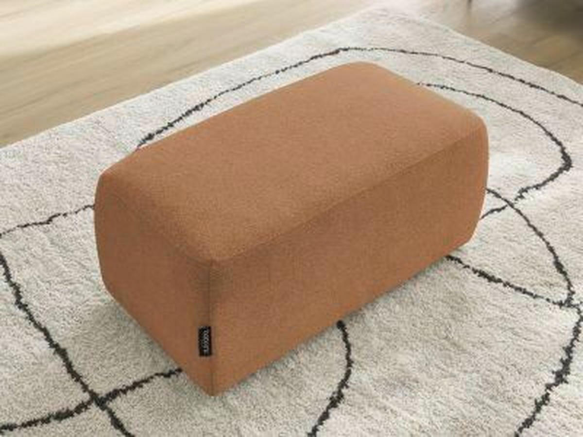 HOCKER ATILLA Flachgewebe Orange  - Schwarz/Orange, MODERN, Kunststoff/Textil (92/44/48cm)
