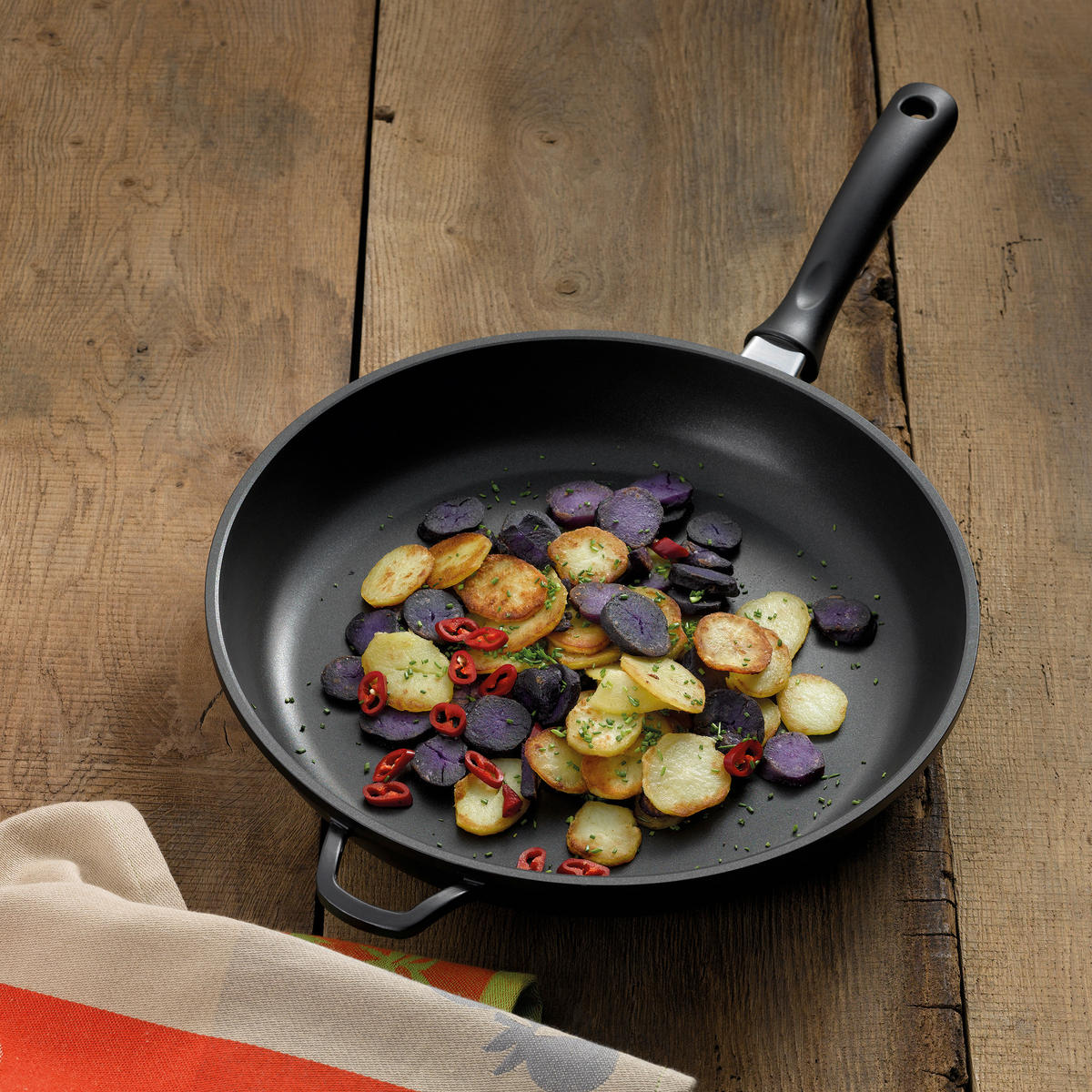 BRATPFANNE  - Schwarz, KONVENTIONELL, Metall (32/6cm) - Kela