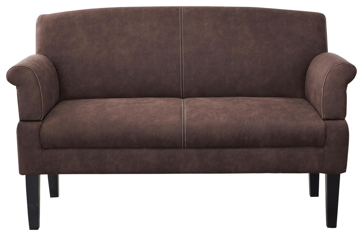 2-SITZER-SOFA in Mikrofaser Dunkelbraun  - Dunkelbraun/Beige, KONVENTIONELL, Holz/Textil (152/97/78cm) - Sit & More