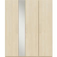 KLEIDERSCHRANK 4-türig Eichefarben  - Edelstahlfarben/Eichefarben, Design, Glas/Holzwerkstoff (177,6/213,6/59,3cm) - Cantus