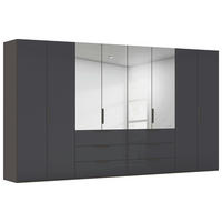 DREHTÜRENSCHRANK 400/235/61 cm,  in Graphitfarben, 8-türig  - Graphitfarben, Basics, Glas/Holzwerkstoff (400/235/61cm) - Novel
