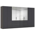 DREHTÜRENSCHRANK 400/223/61 cm,  in Graphitfarben, 8-türig  - Graphitfarben, Basics, Glas/Holzwerkstoff (400/223/61cm) - Novel