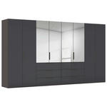 DREHTÜRENSCHRANK 400/223/61 cm,  in Graphitfarben, 8-türig  - Graphitfarben, Basics, Glas/Holzwerkstoff (400/223/61cm) - Novel