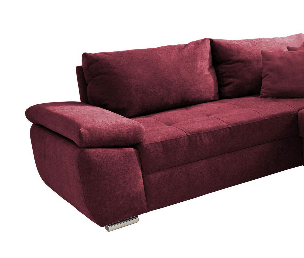 WOHNLANDSCHAFT Beere Mikrofaser  - Chromfarben/Beere, KONVENTIONELL (219/294/157cm) - Livetastic