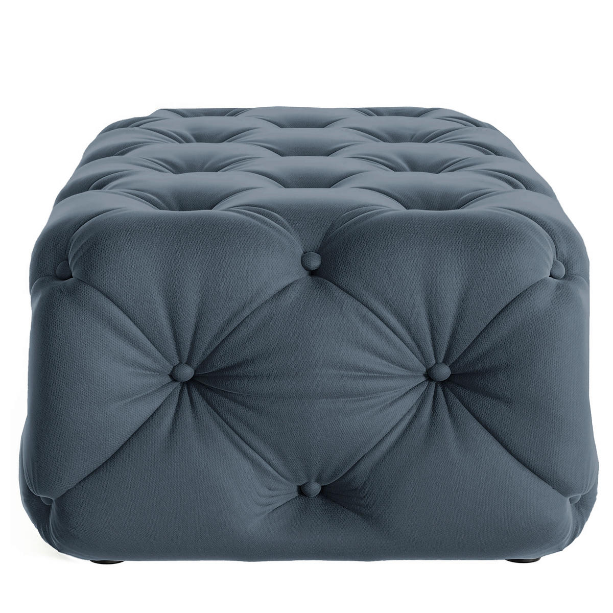 HOCKER in Textil Dunkelblau  - Schwarz/Dunkelblau, Design, Kunststoff/Textil (130/39/65cm) - P & B