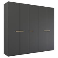 DREHTÜRENSCHRANK 251/235/60 cm 5-türig Graphitfarben  - Graphitfarben, Trend, Holz/Holzwerkstoff (251/235/60cm) - Novel