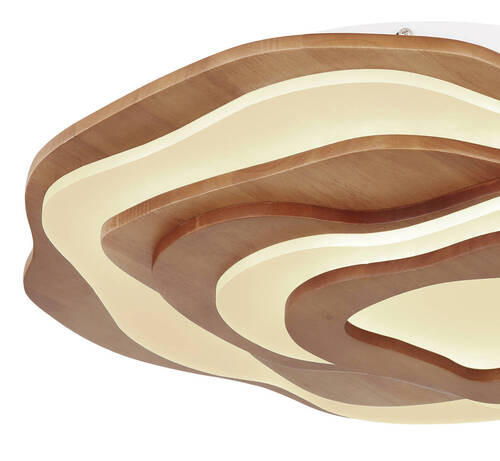 Thumbnail - Globo Led-Deckenleuchte, Opal, Weiß, Dunkelbraun, Holz, Metall, Kunststoff, 50x10x58 cm, Stufenschalter, Farben fixierba...