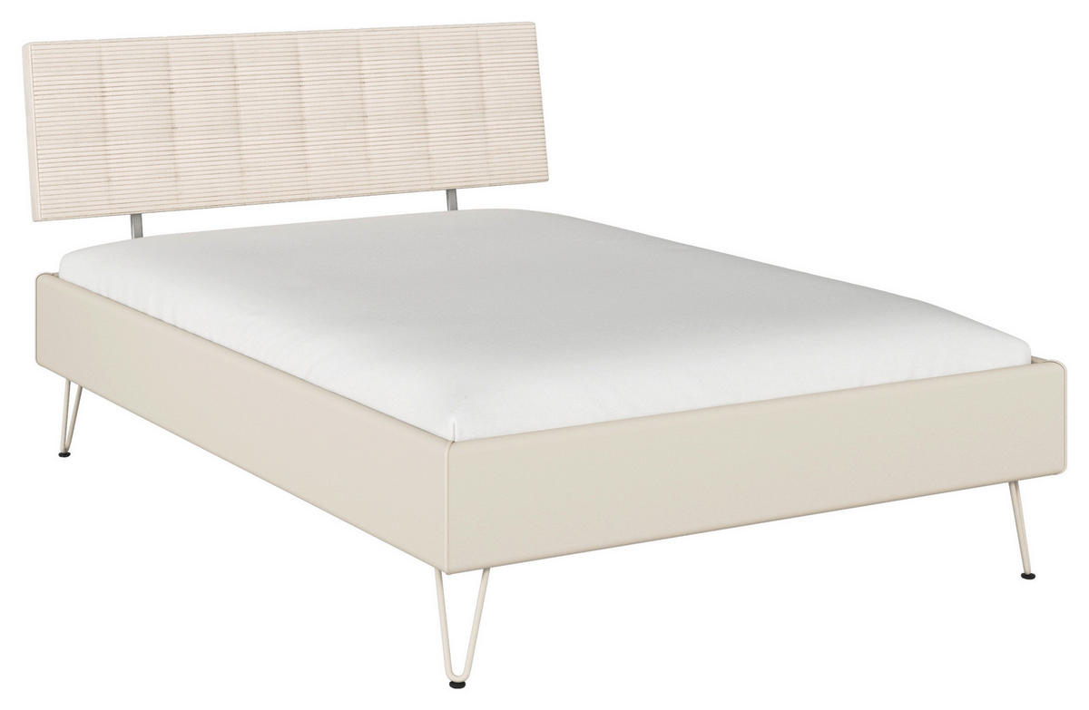 BETT 140/200 cm  in Champagner  - Champagner, Design, Textil/Metall (140/200cm) - Carryhome