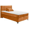 BOXSPRINGBETT 180/200 cm  in Orange  - Schwarz/Orange, Design, Holzwerkstoff/Kunststoff (180/200cm) - Xora