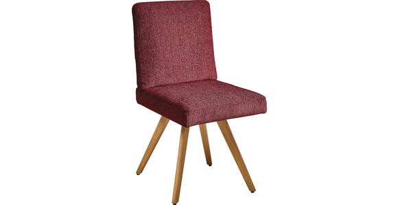 STUHL  in Flachgewebe Holz, Textil  - Eichefarben/Rot, Design, Holz/Textil (46/94/58cm) - Dieter Knoll