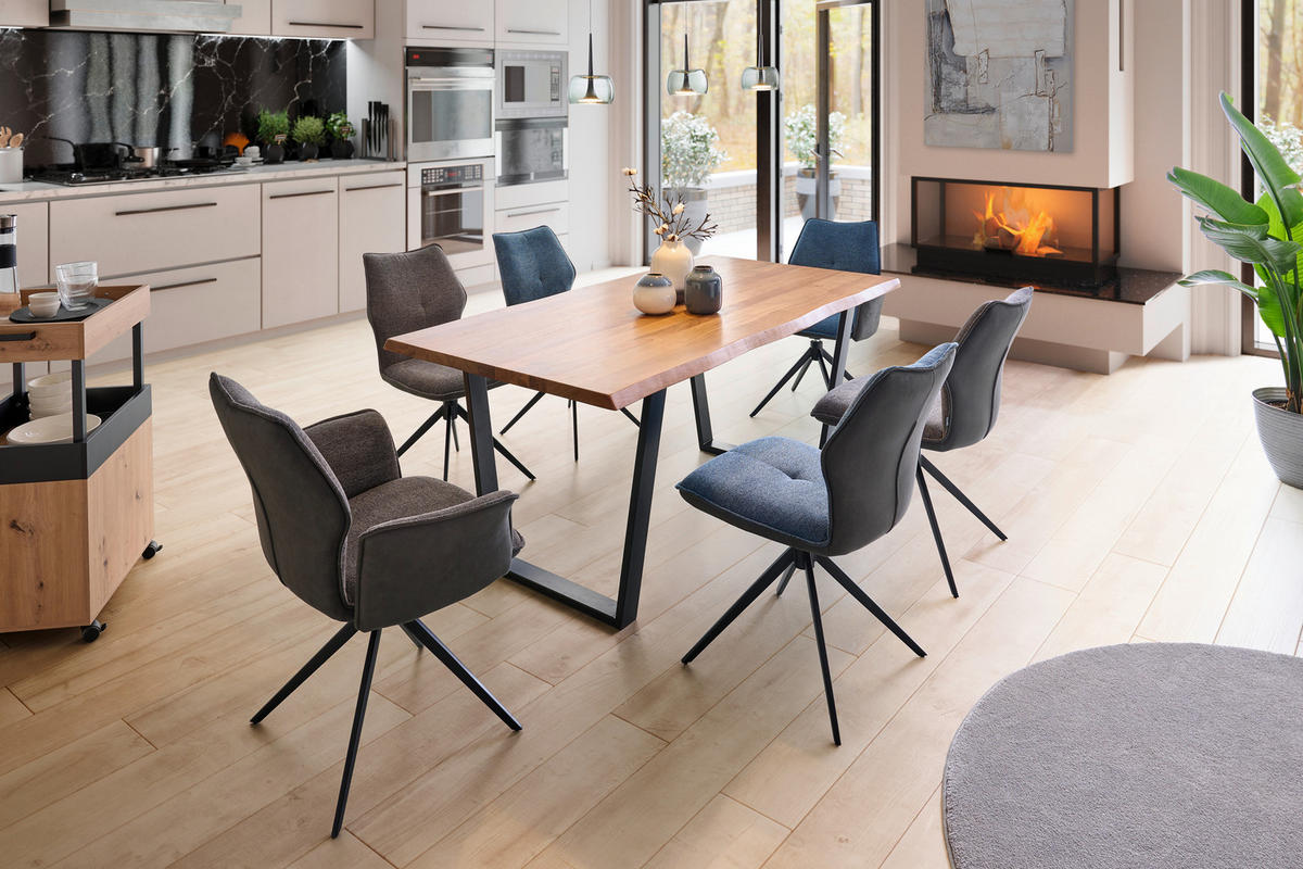 TISCHGESTELL Schwarz  - Schwarz, Design, Metall (78/7,5/72cm) - Valdera