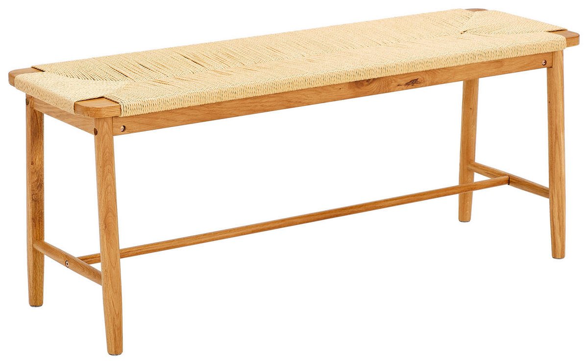 Bancă 110/45/35 cm  - culoare natur, Konventionell, lemn/textil (110/45/35cm) - MID.YOU