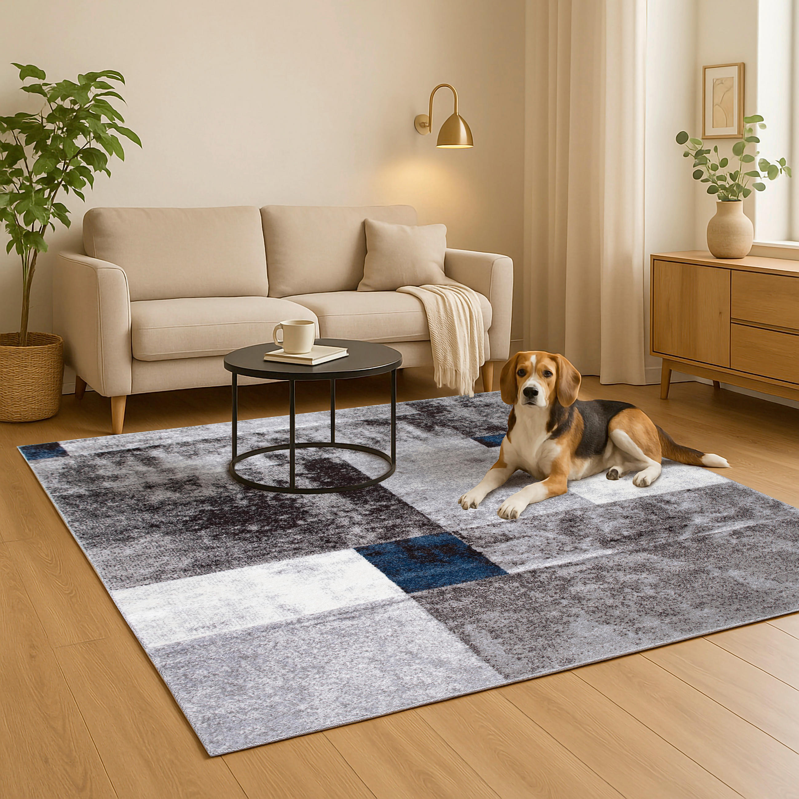 WEBTEPPICH 80/150 cm Phoenix-6042 Blau, Grau  - Blau/Grau, Design, Kunststoff/Textil (80/150cm) - Novel