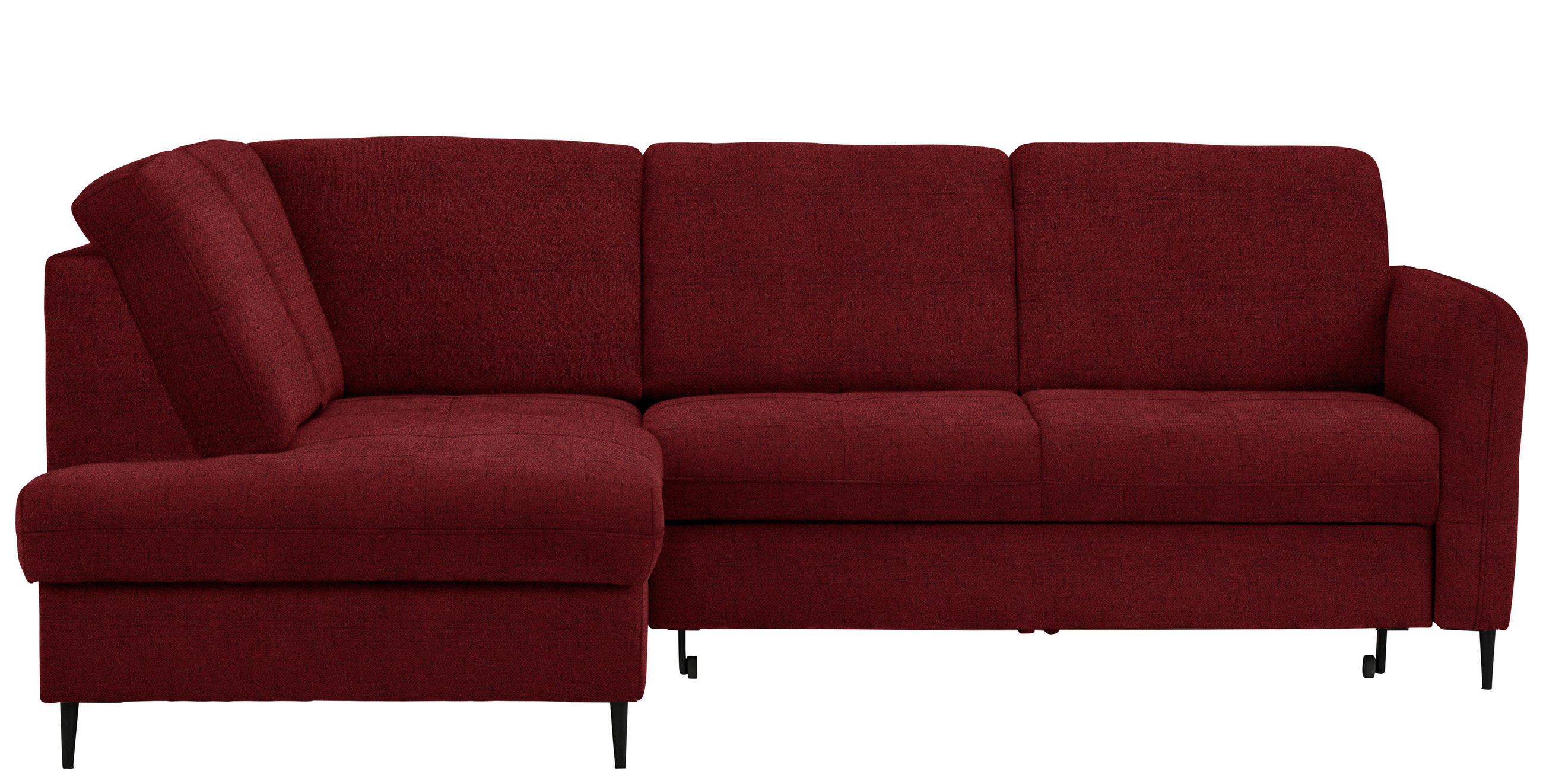 ECKSOFA Rot Chenille  - Rot/Schwarz, MODERN, Holz/Textil (184/241cm) - Carryhome
