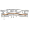 ECKBANK 213/170 cm Weiß, Laugenfarbig Kiefer massiv   - Laugenfarbig/Weiß, ROMANTIK / LANDHAUS, Holz (213/170cm) - Boxxx