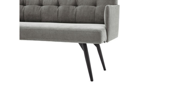 SITZBANK in Textil Grau - Schwarz/Grau, Design, Textil/Metall (206/85/69cm) - Johann Jakob