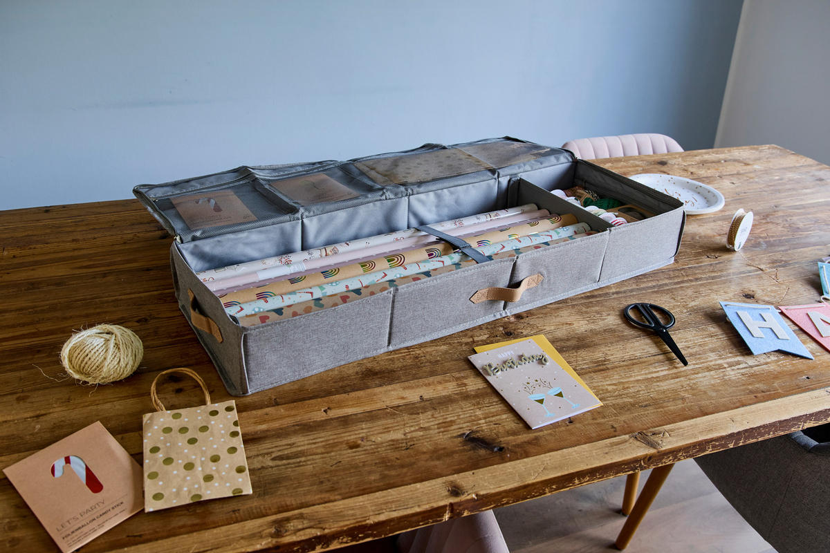 AUFBEWAHRUNGSBOX Premium  - Hellgrau, Basics, Textil (90/30/12cm) - Store It