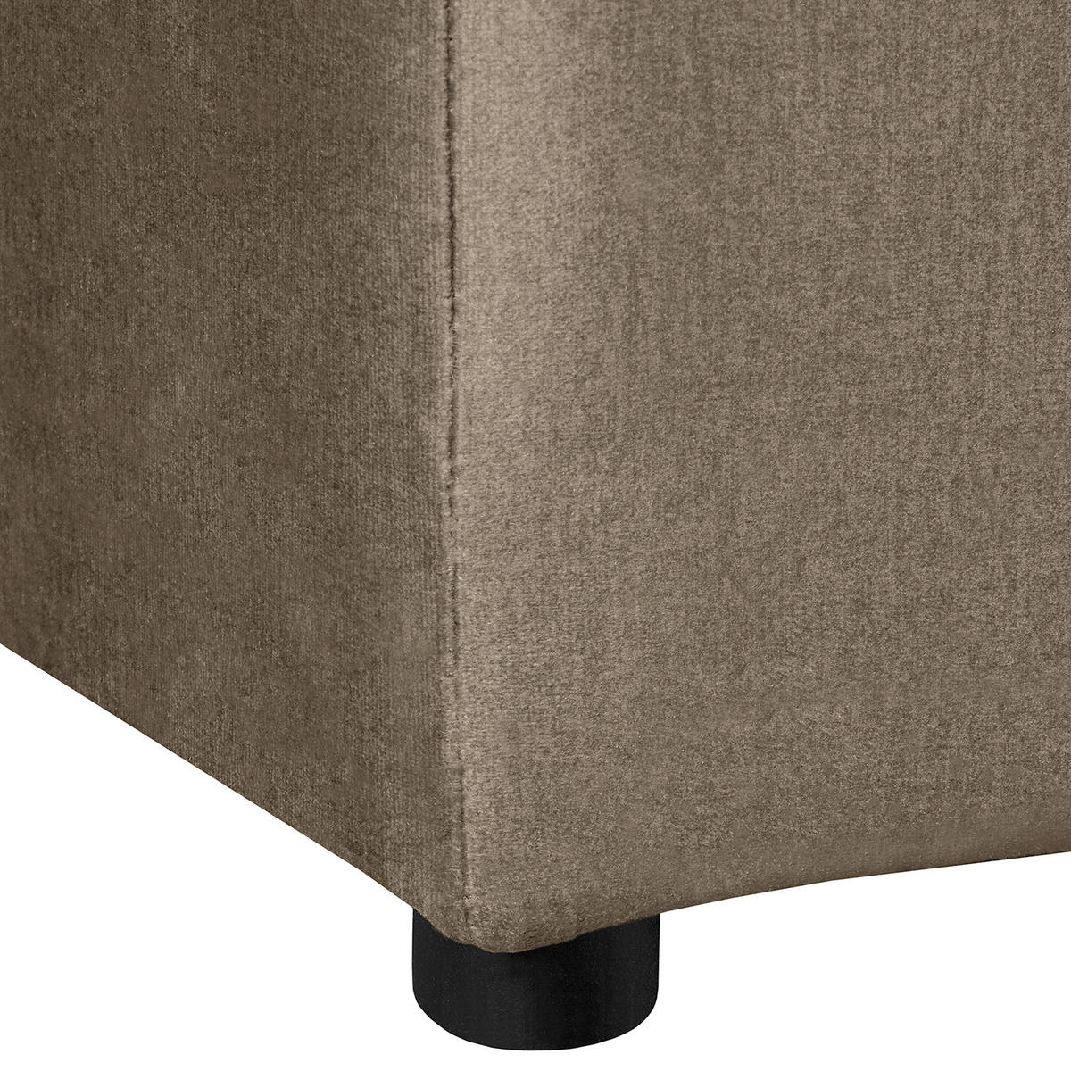 ECKSOFA Naomi in Velours Braun Rückenkissen  243/284 cm  - Schwarz/Braun, Design, Kunststoff/Textil (243/284cm) - P & B