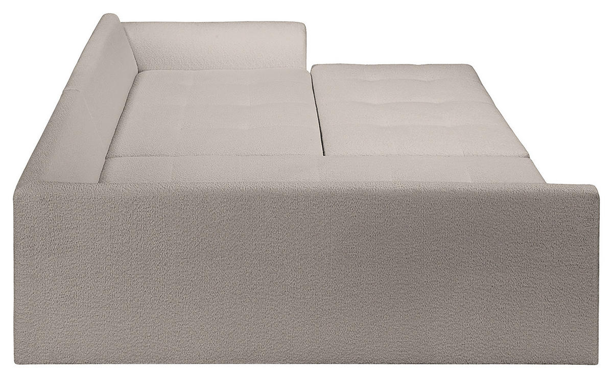 ECKSOFA inkl. Hocker Ariella Grau Bouclé  - Naturfarben/Grau, Design, Holz/Textil (161/231cm) - Livetastic