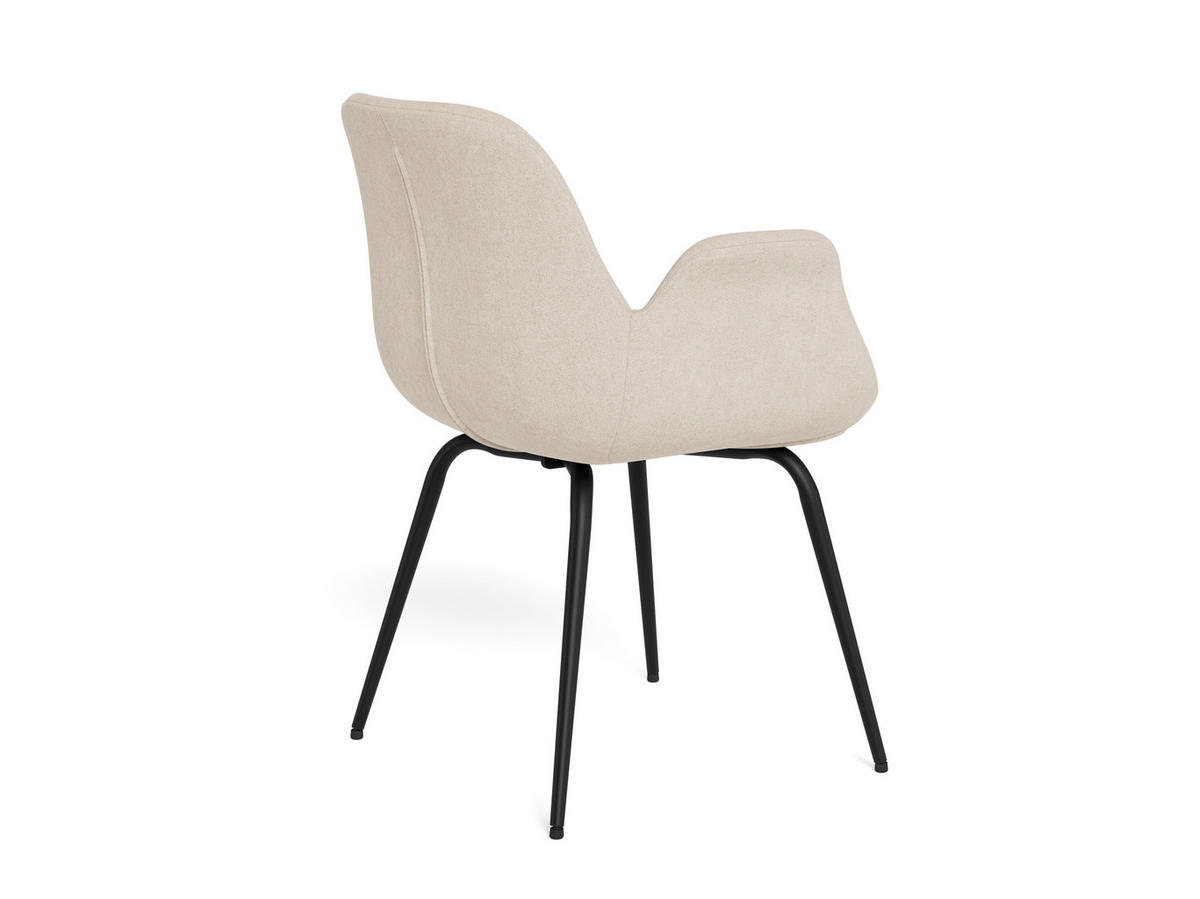 ARMLEHNSTUHL   Flachgewebe  - Sandfarben/Schwarz, MODERN, Textil/Metall (58/82,5/56cm) - MID.YOU