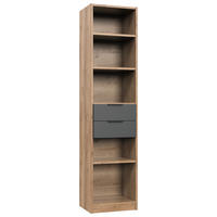 REGAL Graphitfarben, Plankeneiche  - Plankeneiche/Graphitfarben, Design, Holzwerkstoff/Metall (48/197/40cm) - Boxxx